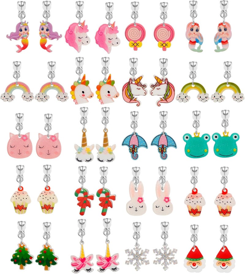 SYNLIN 20 Pairs Clip on Earrings -Cute Clip Earrings Hypoallergenic,Dress-Up Accessorie - Image 1